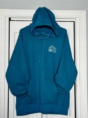 Fintech Teal Pullover Hoodie for Men
